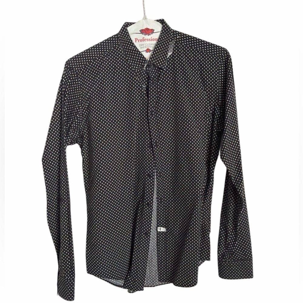 Zara Black and White Polka Dot Men's Shirt